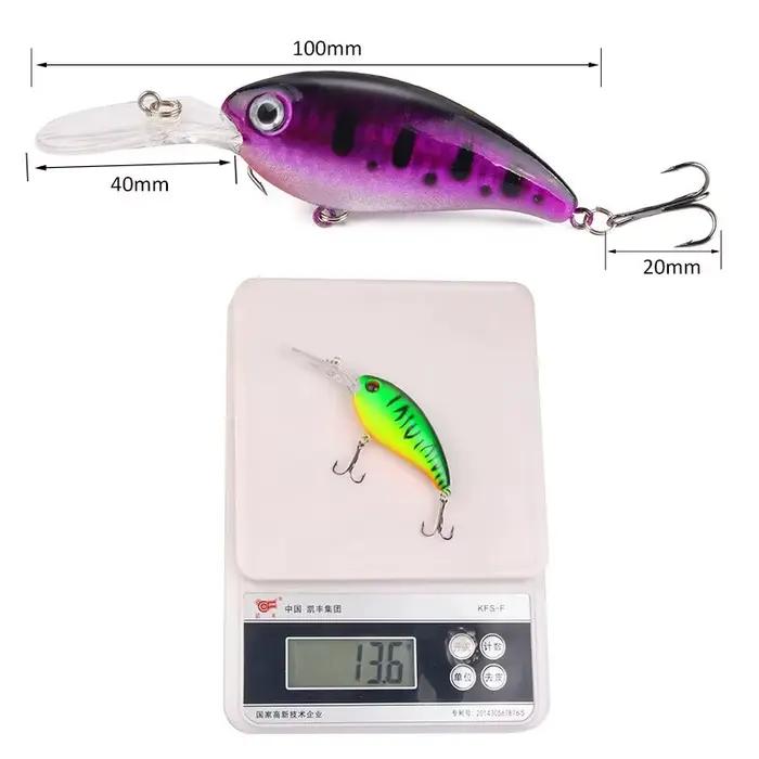 Leurre crankbait 13.6g 10cm minnow yeux 3D pour pêche brochet perche black bass carpe