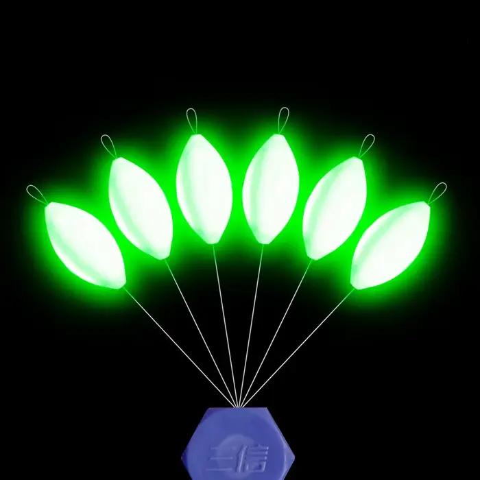 Lot de 5 flotteurs lumineux 7 étoiles pour pêche de nuit, lumière verte, modèles 000# à