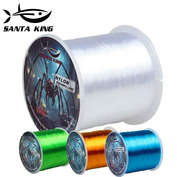 Ligne de pêche monofilament SantaKing 500m résistante et anti-abrasion nylon pour lancer long et fluide