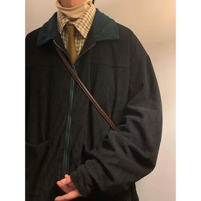 Bomber vintage américain 2025 homme loose cargo pêche automne style rétro coupe-vent