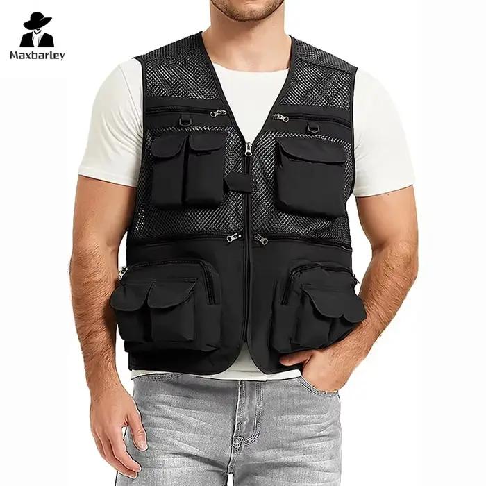 Veste cargo pêche chasse 16 poches 6XL imperméable séchage rapide randonnée escalade
