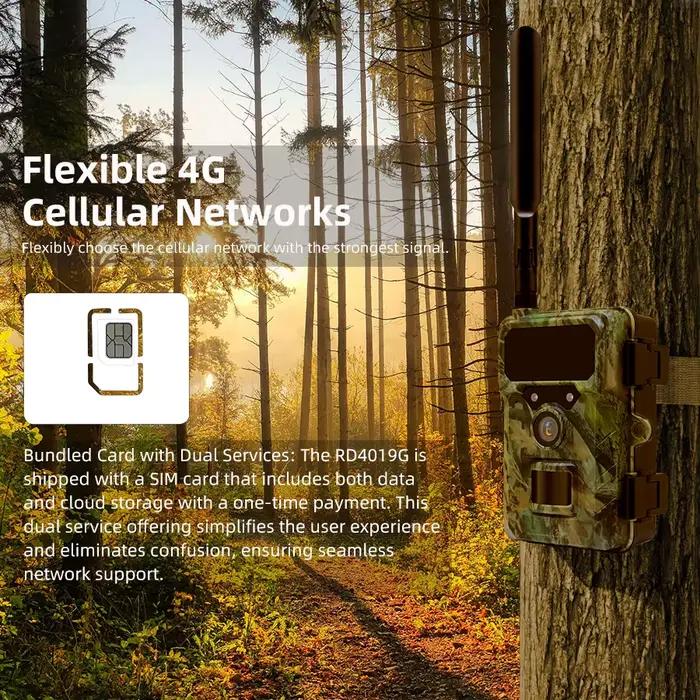 Caméra cellulaire 4G LTE 2.7K HD - Contrôle APP détection mouvement étanche faune chasse avec carte SIM