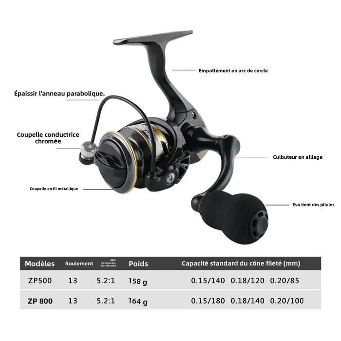 Moulinet ultraléger Huidiao 135g - Moulinet compact 5.2:1 pour pêche sur glace hivernale