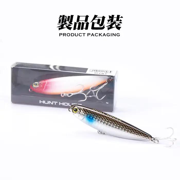 Leurre Pêche Topwater Hunthouse : Pencil Flottant 60 90 100mm pour Bar et Brochet en Surface