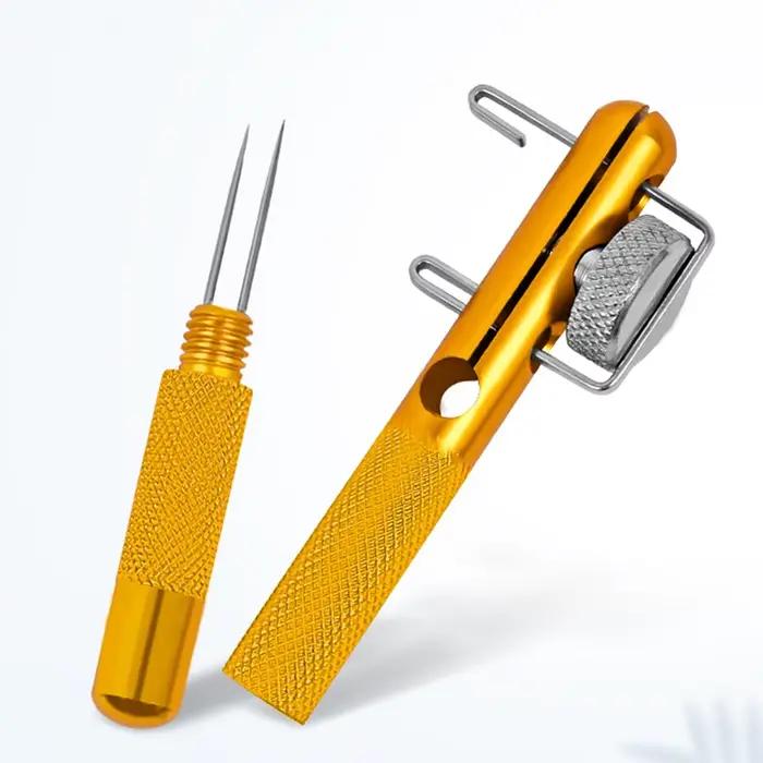 Noeud rapide automatique pour hameçons de pêche mer et leurres avec aiguille double en alliage aluminium