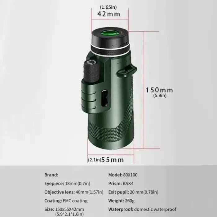 Télescope portable HD 5000m zoomable pliable pour observation longue distance chasse pêche