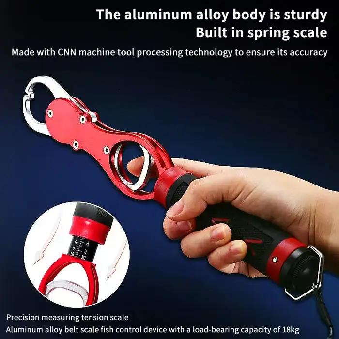 Gripper pêche aluminium portable à lèvres avec balance - Pince légère accessoire pêche essentiel