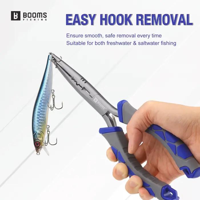 Set de pinces Booms Fishing multifonctions en acier carbone avec coupe-tresse et pince à bec long