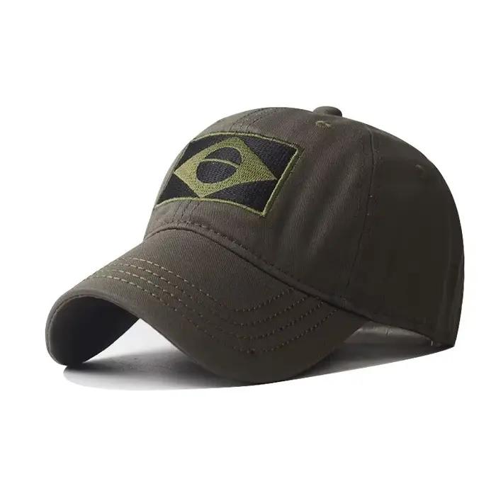Casquette baseball camouflage armée hommes brodée drapeau Brésil sport extérieur chasse