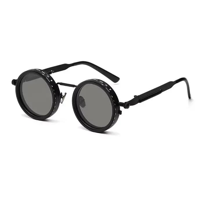 Lunettes de soleil rondes polarisées ND9 réglables pour pêche rétro punk et outdoor UV400