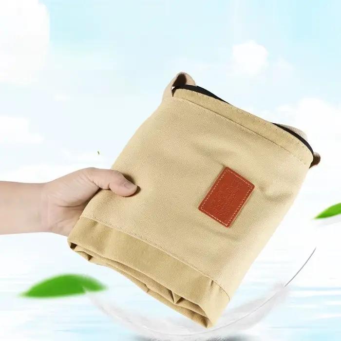 Sac canne à pêche jaune toile grande capacité avec compartiment parapluie - Stockage équipement pêche