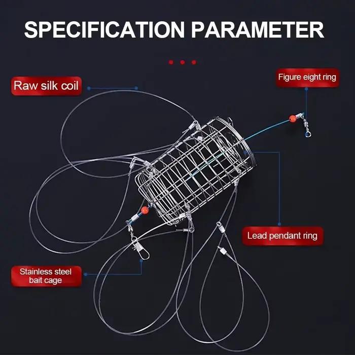 Piège à crabes en acier inoxydable avec appât - Cage de pêche pour crustacés et poissons