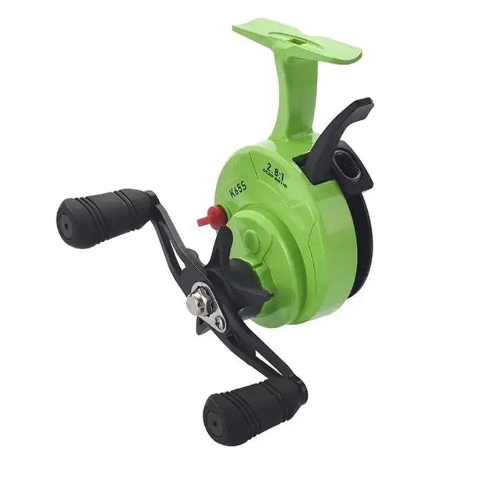 Moulinet Lizard Free Runner avec poignée EVA pour pêche sur glace - bobine métal ou plastique