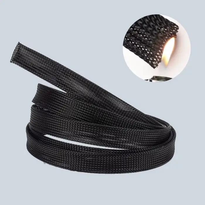 Gaine isolante noire 1/5/10M pour câbles pêche protection gainage électrique tube nylon ignifuge