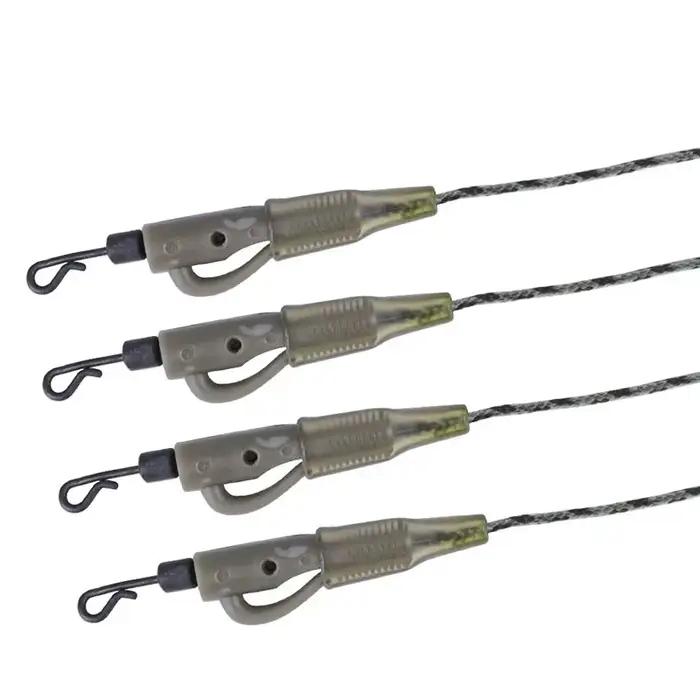 4 leaders en leadcore pour la pêche de la carpe 50 70 80 100 cm avec