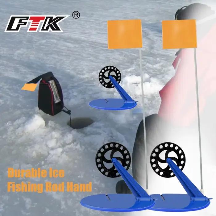 Canne à pêche sur glace FTK 2 pièces avec système de freinage pratique - Accessoire hiver