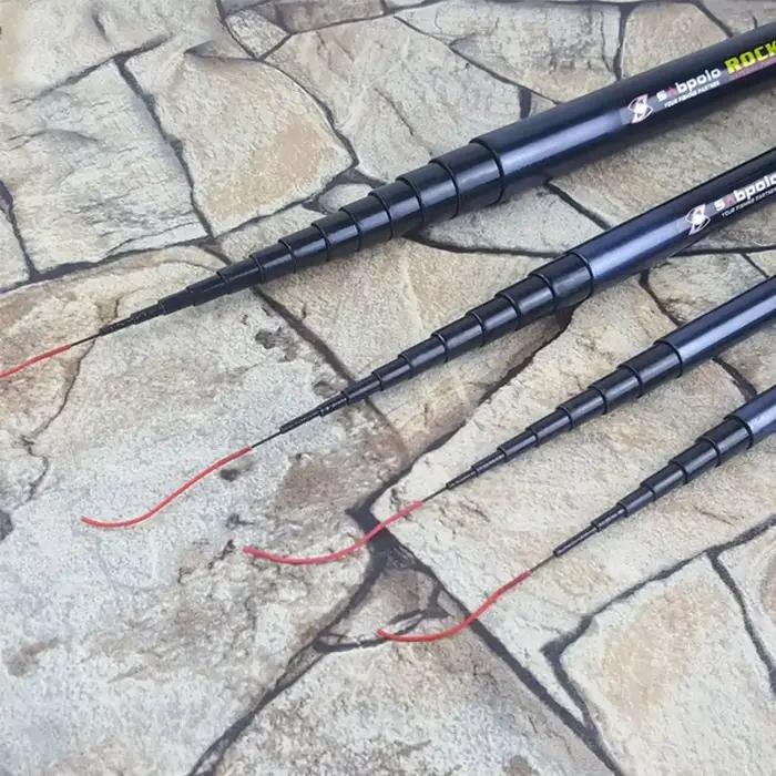 Canne télescopique ultralégère carbone portable lac rivière carpe feeder pêche voyage compacte