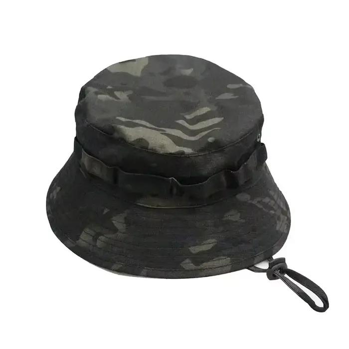 Chapeau boonie camouflage Multicam été - Casquette pêche randonnée résistante au vent soleil