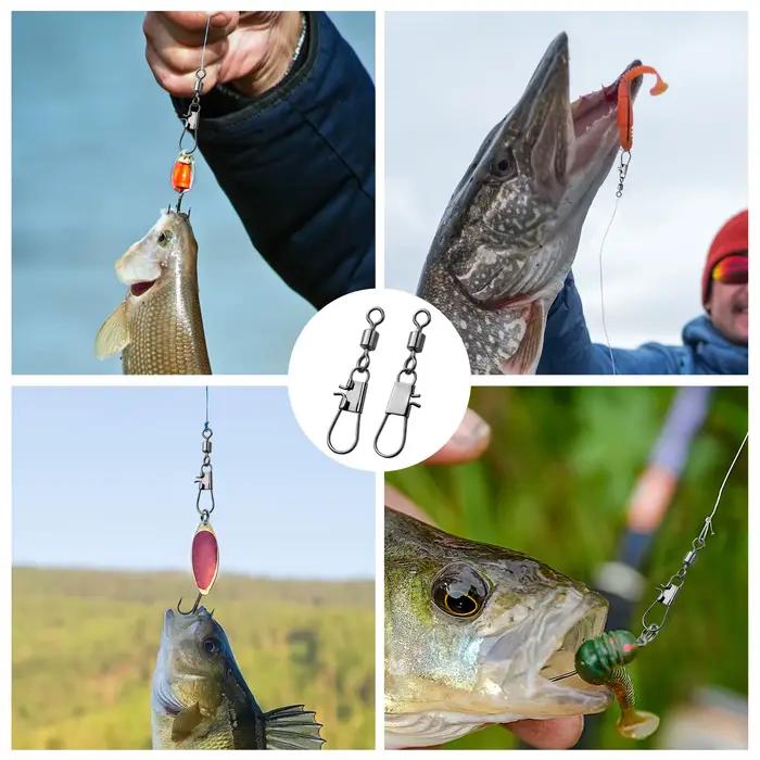 50-100 snaps interlock à émerillon roulant FishTrip - Acier inox pour pêche en mer