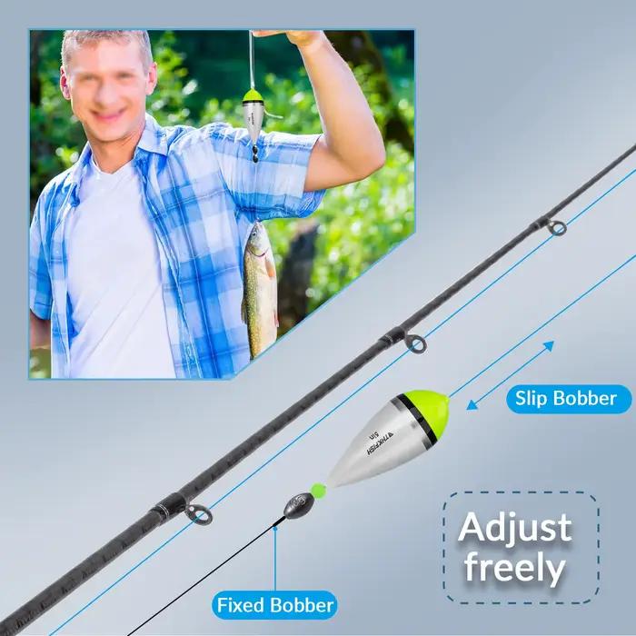 4 flotteurs coulissants THKFISH 5 pouces pour black-bass et perche - Bobbers en bois pour pêche