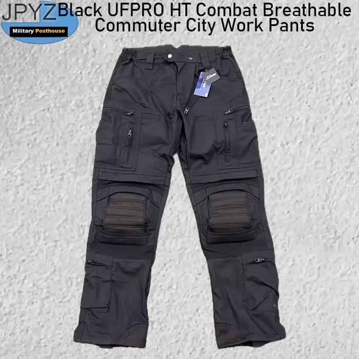 Pantalon urbain pêche noir respirant pour pêche urbaine et pêche en ville discrète