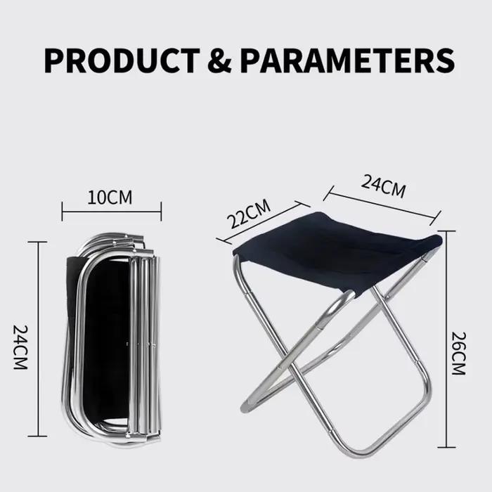 Tabouret de pêche pliant aluminium ultra-léger avec rangement intégré pour pêche nomade et camping