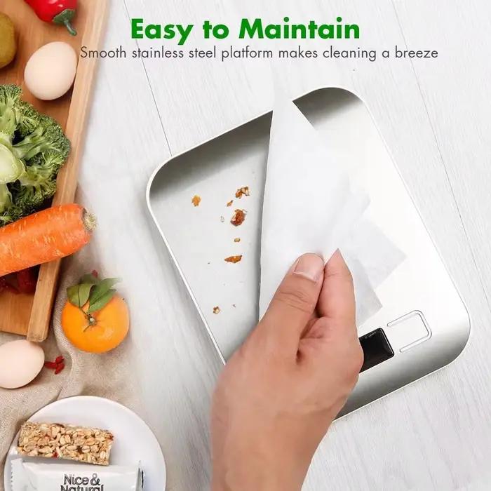 Balance de cuisine digitale 5kg 1g étanche - Pèse-aliments pêche multifonction en acier inoxydable LCD