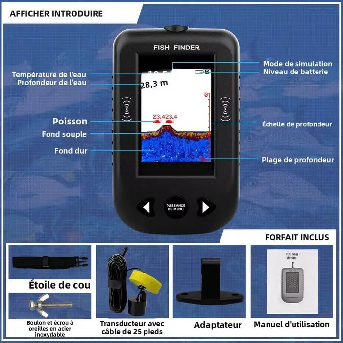 Sonar portable Erchang XF03 détecteur de poissons 100m profondeur échosondeur pour pêche lac mer leurres occasions spéciales