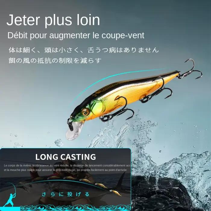 BEARKING Minnow Wobbler 9.8cm 10g SP dive 2.1m - jerkbaits professionnels pour pêche aux prédateurs