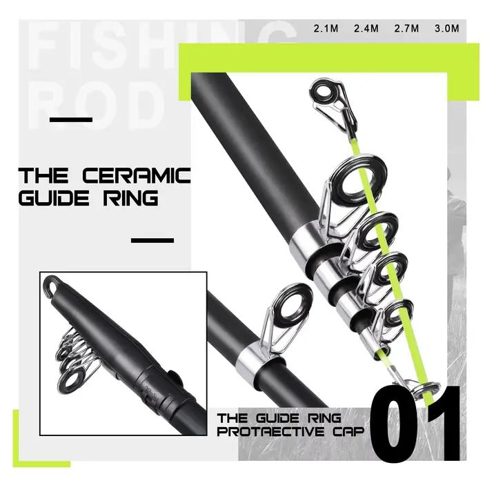 Canne Sougayilang Carbon Fishing Rod 2.1-3.0m Telescopic Baitcasting Rod Portable Leisure Saltwater Fishing