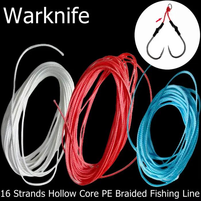 Ligne de pêche PE Warknife 16 brins âme creuse super résistante 10m pour jig et pêche