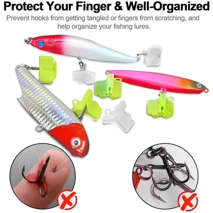 50 capuchons protecteurs pour hameçons triples, avec fentes et manchons, accessoires de pêche légers et durables