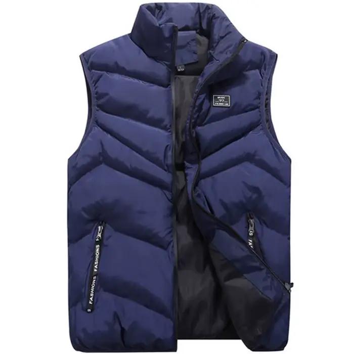 Gilet grande taille épais en coton pour pêcheurs, sans manches et confortable tailles larges jusqu'à 8XL