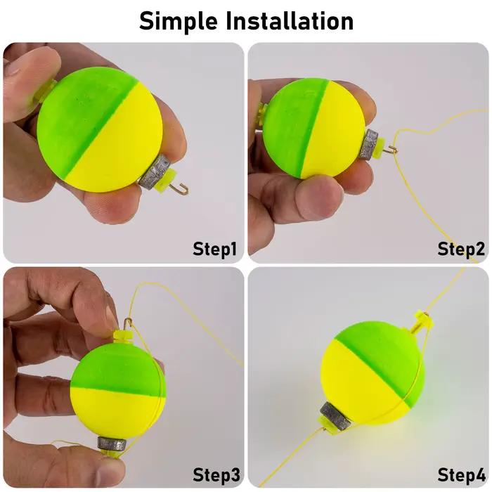 5 flotteurs de pêche en mousse EVA lestés ronds, indicateurs de touches pour bottom rig, brochet