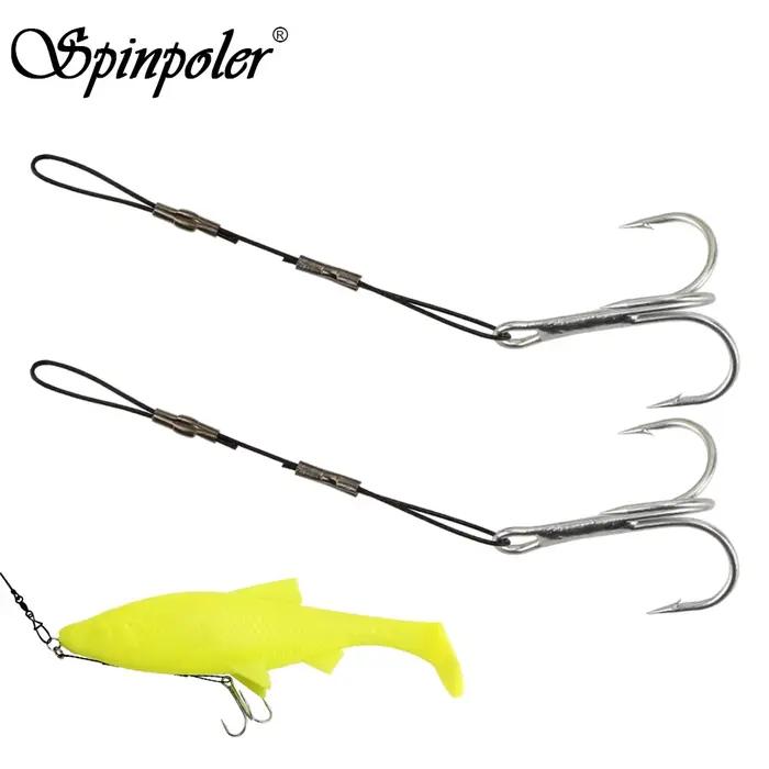 Montage stinger 3 pièces avec hameçon triple pour leurres souples pêche brochet sandre