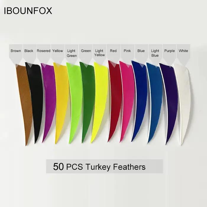 50 plumes naturelles dinde pour flèches chasse - Empenneuses RW pour accessoires arc pêche