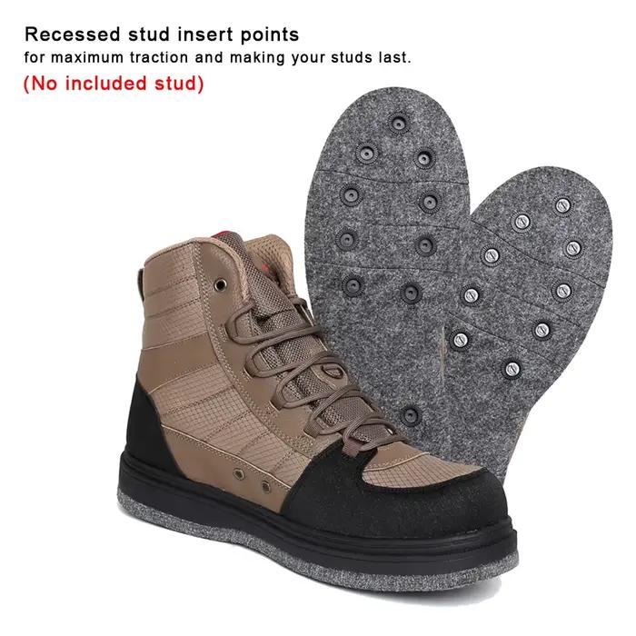 Chaussures de pêche homme légères à semelle feutre antidérapante pour waders et chasse