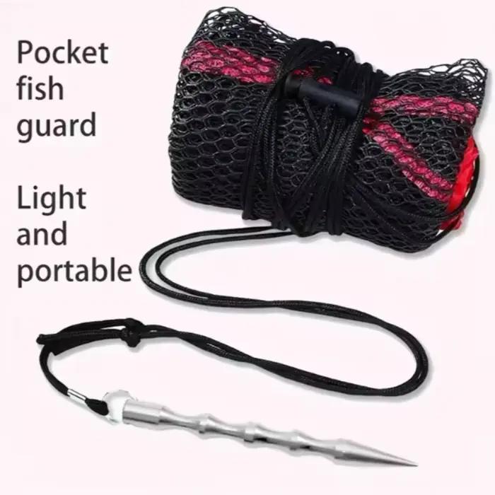 Filet de pêche pliable et renforcé pour poissons, écrevisses et anguilles avec fermeture pratique