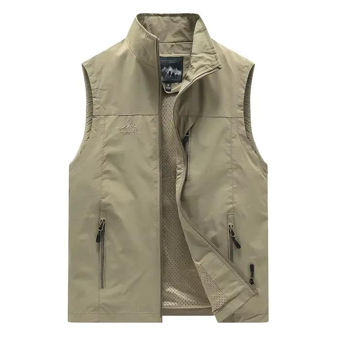 Veste légère homme printemps pêche photographie loisirs extérieur décontractée sans manches