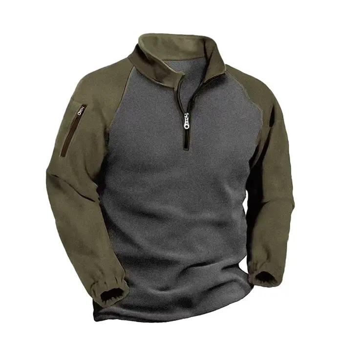 Nouvelle veste tactique mi-zippée 2024 pour pêche hivernale - Pull polaire homme chasse outdoor
