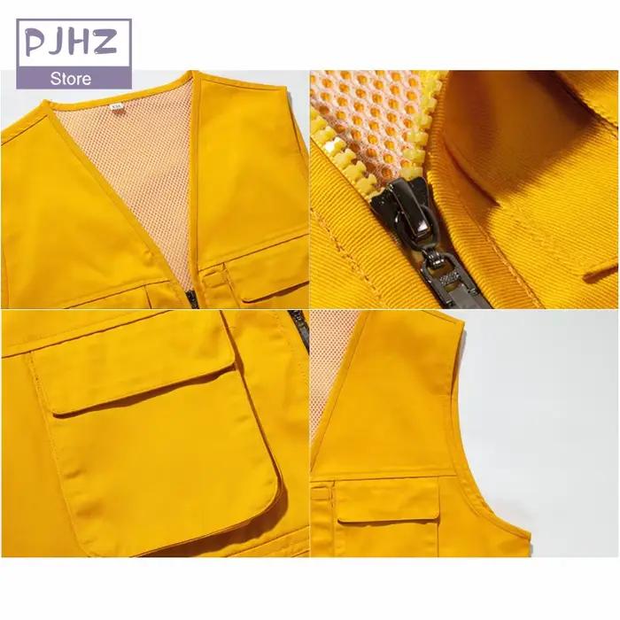 Veste personnalisable multi-poches pêche photographie outdoor avec impression logo entreprise groupe