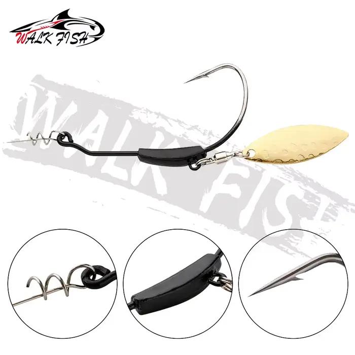 Hameçons crank WALK FISH 3 pièces 2g à 9g avec sequins - Cuillers métalliques avec système twist lock