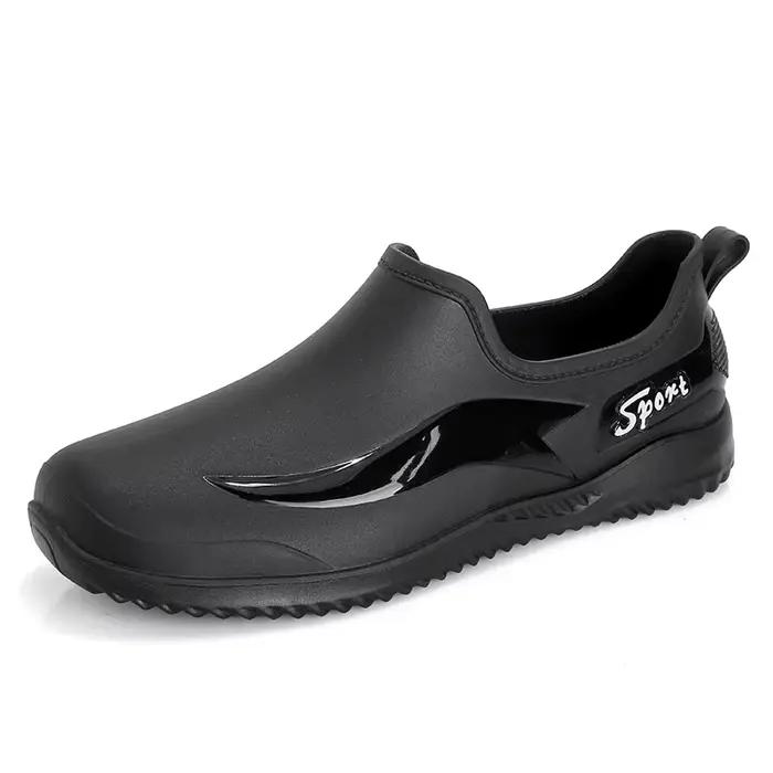Bottes de pluie basses mode homme pour pêche loisir antidérapantes résistantes en PVC facile à enfiler