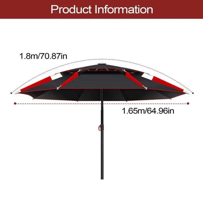 Parapluie de pêche 1.8m rotation 360 degrés sun umbrella protection soleil neige plage camping usage poche de poisson occasions spéciales pêcheur homme adulte