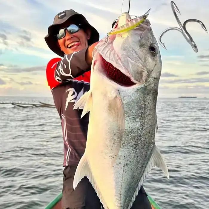 Hameçons triples GOBAIT 20 pièces tailles 2 à 10 - Acier carbone nickelé anti-rouille pour pêche
