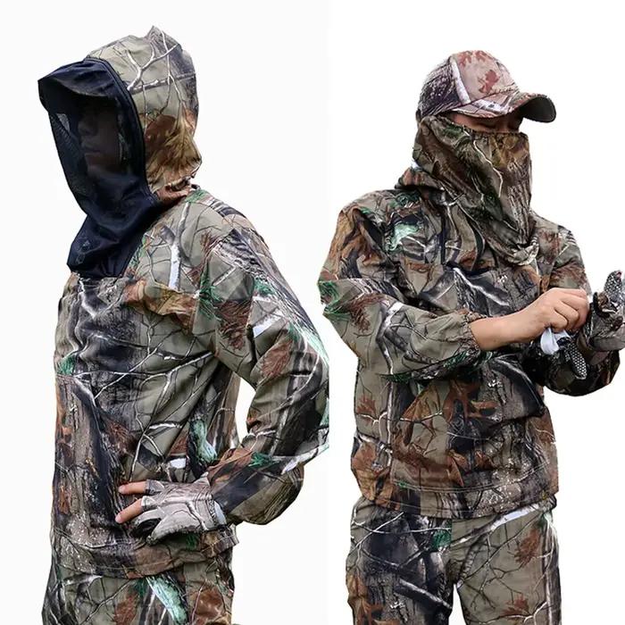 Combinaison pêche été ultra légère anti-moustiques - Veste capuche pantalon camouflage bionique protection solaire