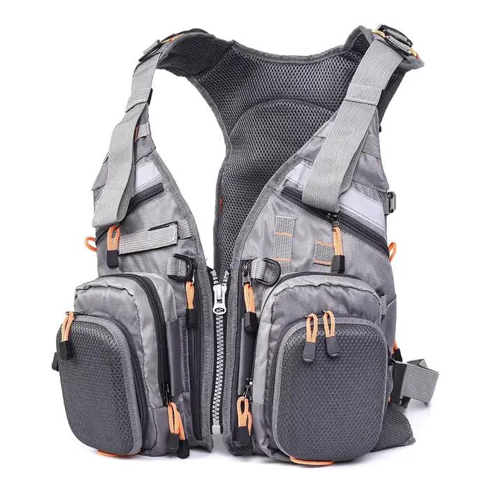 Veste de pêche à la mouche FX mesh multifonction - Sac à dos intégré séchage rapide équipement pêche