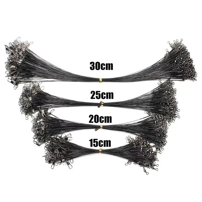 Aorace 20 fils d'acier anti-empoissonné avec émerillon, bas de ligne plombé pour pêche (15 à 50 cm)