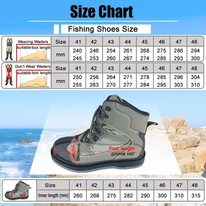 Chaussures wading pêche à la mouche chasse montaison semelle feutre ou caoutchouc antidérapante bottes pêche récif