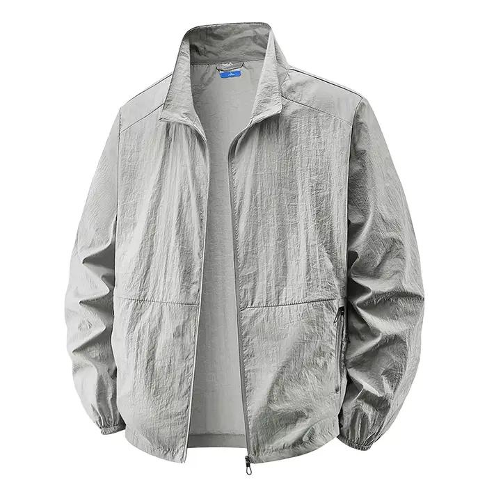 Veste pêche été grande taille 6XL à 8XL - Blouson ultra-fin anti-UV vêtement sport homme
